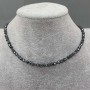 Hematite Faceted Bead Choker, 4 mm diameter (+/-), 2 mm faceted bead (+/-), length 37 cm (+/-), toggle clasp with pendant