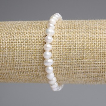 Freshwater Pearl Bracelet 6-7×6-6 mm, length 18 cm, stretch