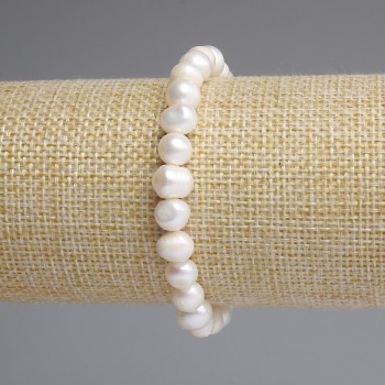 Freshwater Pearl Bracelet 7-8x7 mm, length 18 cm, stretch