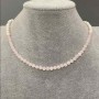 Choker with Freshwater Pearls, diameter 5.5 mm, Pink Quartz Bead 4.5 mm, length 42 cm, Toggle Clasp with Pendant