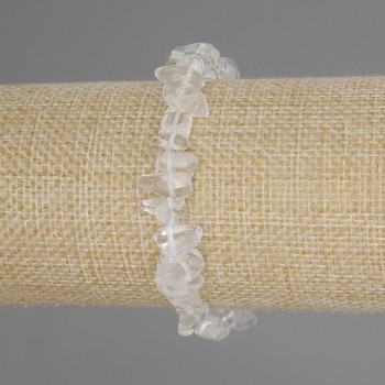 Bracelet Mountain Crystal Chip, diameter 6-9×3-6 mm, length 18 cm, stretch