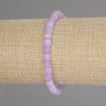 Lavender Amethyst Bracelet with Faceted Cubes, 5×5 mm Beads, 18 cm Length ± Stretch