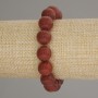 Carnelian bracelet with smooth beads, 12 mm diameter, 18 cm length, elastic