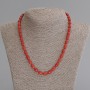 Coral Barrel Bead Necklace 8.5×6 mm, ± length 50 cm ± with a clasp