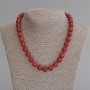 Coral Necklace Smooth Bead 11mm +-, Length 50cm +- with Clasp