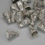 End cap fittings, 11×9 mm, hole diameter 1.6–7 mm, silver-colored metal, package 23 pcs, approx. 20 g