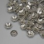 Bead caps, silver metal color, 7.5×1 mm diameter with 1.5 mm hole, packaging 20 g (~89 pcs)