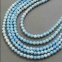 Beads Czech Crystal blue multicolor with petrol coating on thread, faceted bead, diameter 6 mm, length 38 cm +