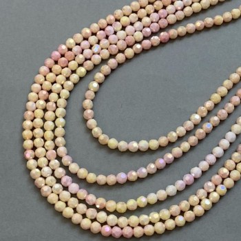 Beads Czech Crystal Multicolor with Gasoline Coating on Thread, Faceted Beads, 6mm Diameter + -, Length 38cm +