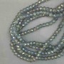 Beads Czech Crystal on thread gray transparent with gasoline coating faceted rondelle, diameter 8x6mm + -, length 38cm +