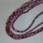 Beads Czech Crystal on thread red transparent with petrol finish, faceted rondelle, diameter 6x5mm + -, length 39cm +