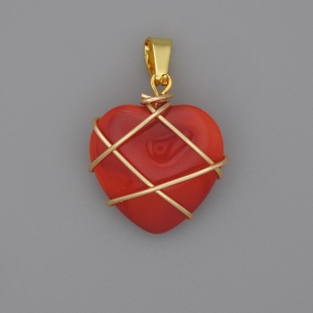 Heart Pendant in a Woven Tourmaline Setting, 21×21 mm, overall diameter ~30 mm