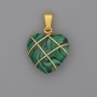 Heart Pendant in a Malachite Weave, 21×21 mm, diameter 30 mm