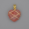 Heart Pendant with Chalcedony in Wire-Wrap, 21x21 mm+-, diameter 30 mm+