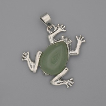 Pendant Frog Jade 29x28mm, length 37mm