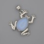 Moonstone Frog Pendant 29x28mm, length 37mm+