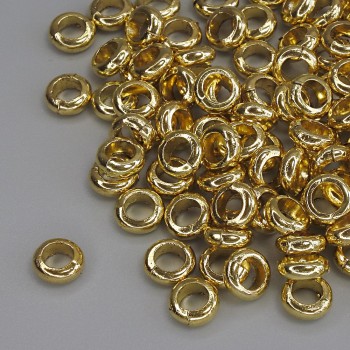 Bead insert findings, gold-tone metal color, diameter 6x2.5 mm, hole diameter approx 3.5 mm, packaging 20 g (~93 pcs)