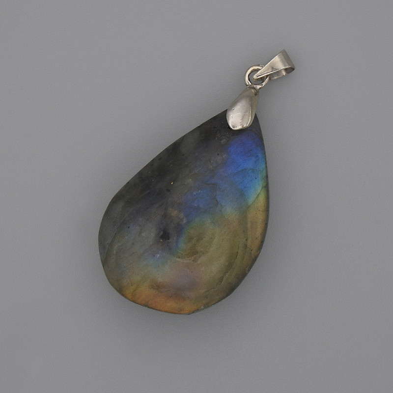 Labradorite Teardrop Pendant 32x22mm+-, length 40mm+