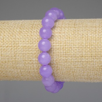 Lavender Amethyst Bracelet, Smooth 10mm Beads, 18 cm (Stretchy)