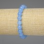 Aquamarine bracelet with smooth 8mm beads, 18 cm stretch