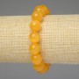 Yellow Cat's Eye Bracelet with Smooth 12 mm Beads, 18 cm Stretch