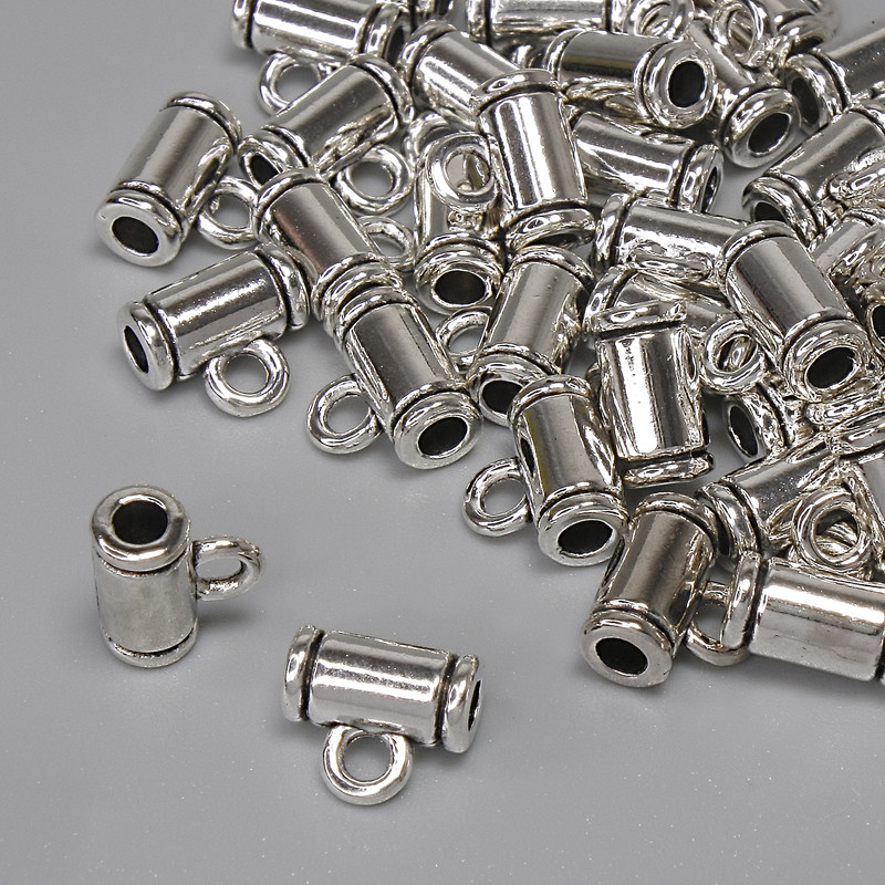 Silver bail hardware, size 8x4 mm ±, hole diameter 2 mm ±, packaging 20 g (~40 pcs)