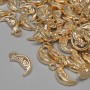 Moon Pendant in Gold-Tone Metal, 13x6 mm diameter, bail hole 1.7 mm, packaging 46 pcs