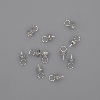 Headpin with Cap, Silver-Tone, 4×7.5 mm, 1 pc