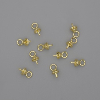 Headpin with cap, diameter d mm, length 4x7, 5 mm +/- gold-tone metal, 1 pc