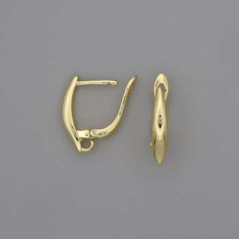 Gold-tone metal ear hooks 16x3 mm - pair