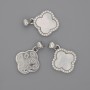 Pendant Mother-of-Pearl Clover with White Crystals 15x15 mm, length 22 mm, silver-tone metal