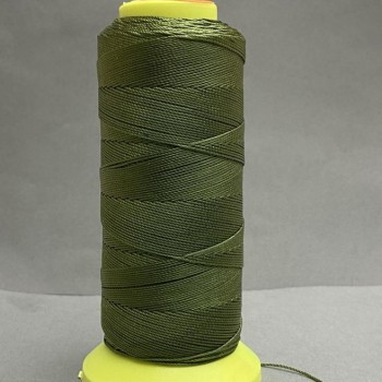 Olive Green Nylon Thread Spool, 0.9 mm diameter, for Crafting, 300 m