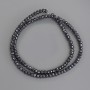 Hematite Faceted Rondelle Beads on Beading Wire, 4x3 mm, length 40 cm+