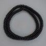 Black Hematite Beads Rondelle 6×2.5 mm on Beading Thread, Length Approximately 40 cm+