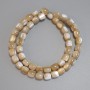 Beige mother-of-pearl beads, barrel-shaped, 8x7.5 mm, length 40 cm on a thread