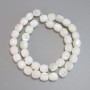 Barrel-shaped Mother-of-Pearl Beads, diameter 10×9.5 mm, 5 mm +/-, length 40 cm +/- on thread
