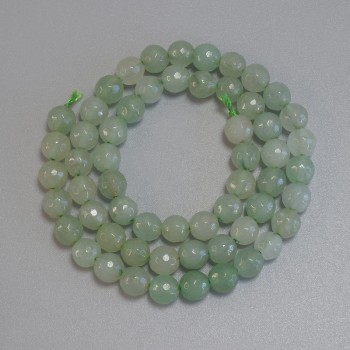 Faceted Jade Beads, 6 mm diameter, 36 cm length on thread