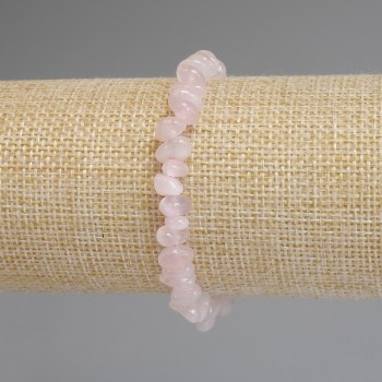 Rose Quartz Chips Bracelet 8-9x3-5 mm, length 18 cm, stretch