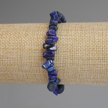 Lapis Lazuli Chips Bracelet 6-13×2.5 mm ±, length 18 cm ± stretch