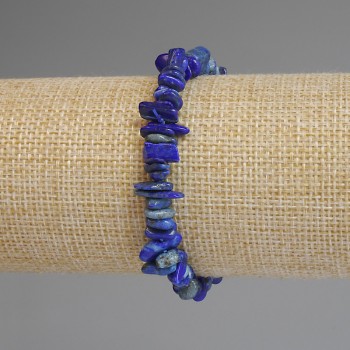 Azurite Chip Bracelet 4-8×1-3 mm, 18 cm stretch