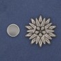 Magnetic Flower Brooch 41 mm ± Silver-Toned Metal