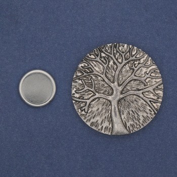 Magnetic Brooch Accent Tree 40mm± Silver-Toned Metal