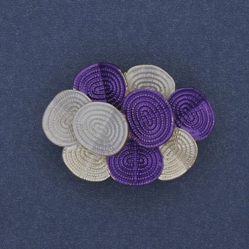 Accent brooch pendant 36×26mm - colored enamel, gold-tone metal