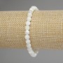 Stretch bracelet with smooth mother-of-pearl beads, 6 mm diameter, 18 cm length