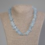 Aquamarine Chip Necklace, diameter 10-18×2-4 mm, length 50 cm, +/- with clasp