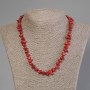 Faceted Coral Necklace, diameter 6–8×7–9 mm ±, length 50 cm ± with clasp