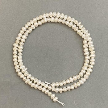 Natural freshwater pearl beads 3x4 mm, approx. 35 cm long on a thread