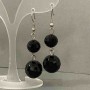 Faceted Ball Earrings 16 and 12 mm, length 55 mm