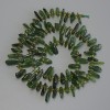 Diopside Chip Beads, diameter 11-15×1-2, 5mm+-, seed beads 3mm+-, length 39m+- on thread