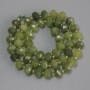 Jadeite Beads, Faceted Rondel, 8×5 mm, 5 mm ± seed beads, 3 mm ±, length about 37 cm on thread